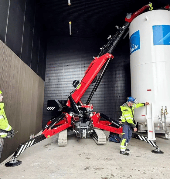 Home Page New 8 Hiring hoeflon compact spider crane working at a mine site